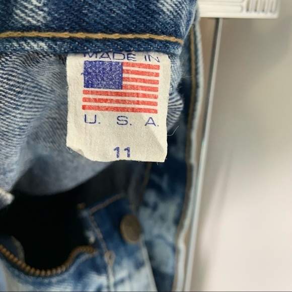 Vintage Zena Acid Wash Denim Pencil Skirt Size 11 Blue Denim Snap Butt Split USA - Picture 6 of 7